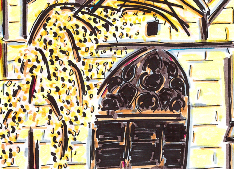 L'arbre et le cadran solaire de l'église Saint-Médard