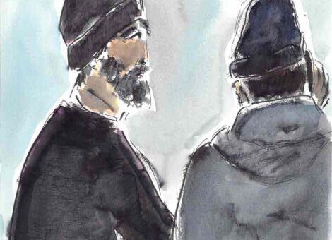 Profil et dos en hiver